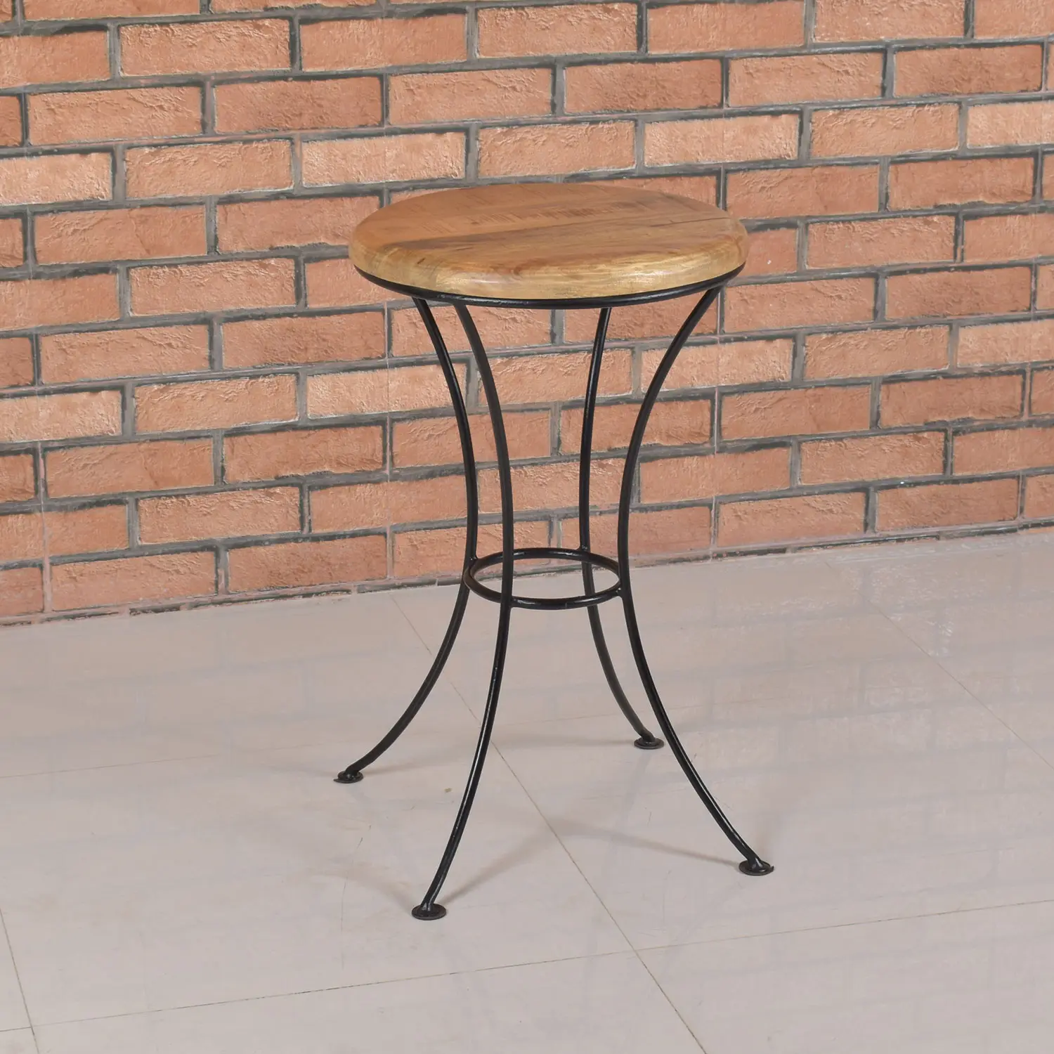 Iron Side Table with Wooden Top - popular handicrafts
